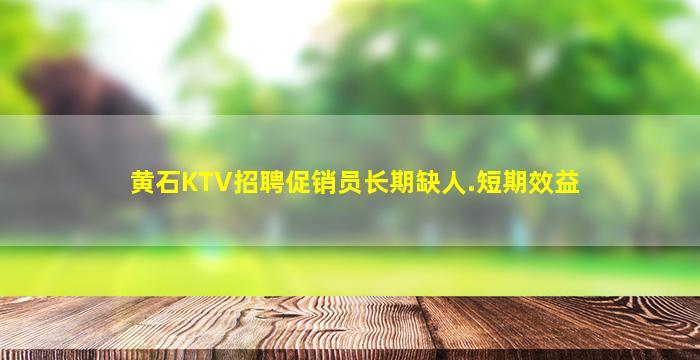 黄石KTV招聘促销员长期缺人.短期效益